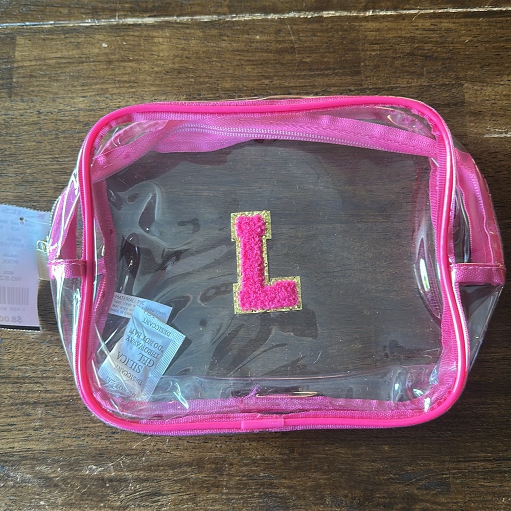 NWT Clear and Pink Monogram Bag with Patch